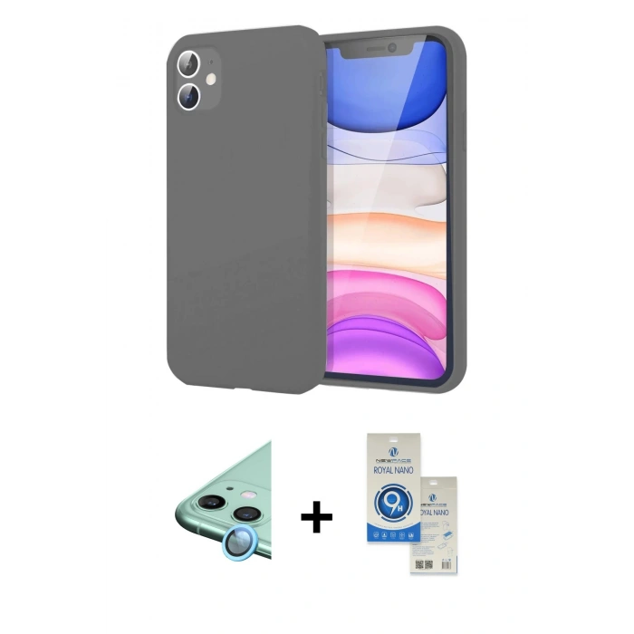 MARSİLYAN™- iPhone 11 Kılıf Kozmos Yansıma Özel Seri - Şeffaf Royal Nano Ekran Koruyucu + Raze Metal Kamera Lens - MI