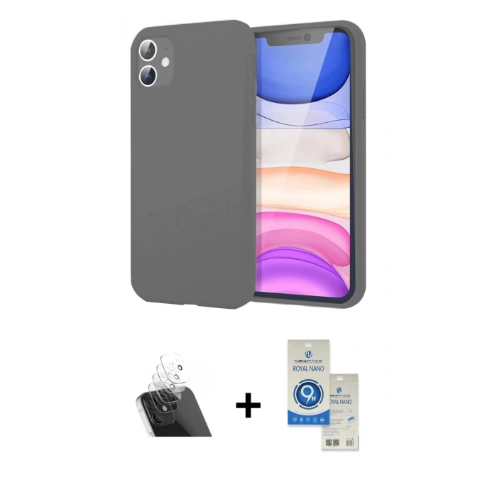 MARSİLYAN™- iPhone 11 Kılıf Kozmos Yansıma Özel Seri - Şeffaf Royal Nano Ekran Koruyucu + Kamera Lens Koruma Cam - SF