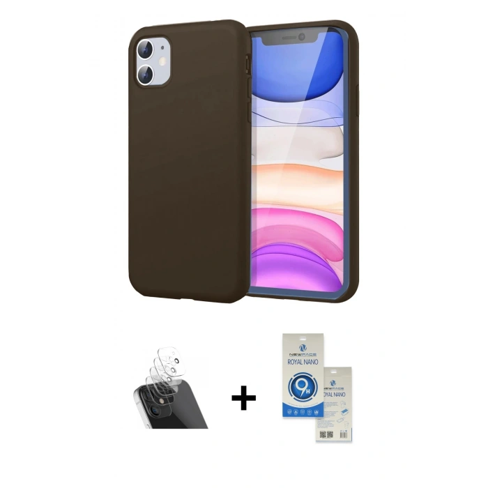 MARSİLYAN™- iPhone 11 Kılıf Kozmos Yansıma Özel Seri - Şeffaf Royal Nano Ekran Koruyucu + Kamera Lens Koruma Cam - SF