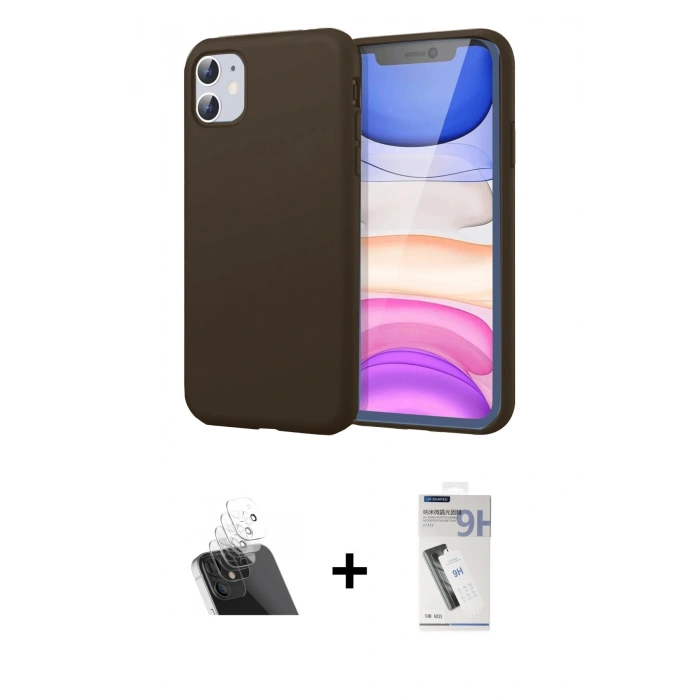 MARSİLYAN™- iPhone 11 Kılıf Kozmos Yansıma Özel Seri - Şeffaf Uv Polymer Nano Ekran Koruyucu + Kamera Lens Koruma Cam - SF