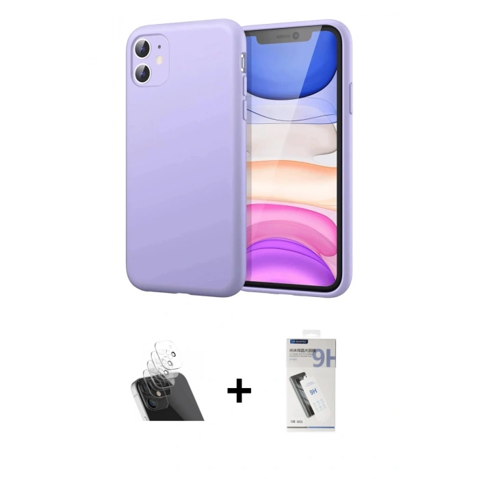 MARSİLYAN™- iPhone 11 Kılıf Kozmos Yansıma Özel Seri - Şeffaf Uv Polymer Nano Ekran Koruyucu + Kamera Lens Koruma Cam - SF
