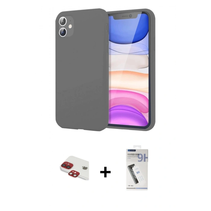 MARSİLYAN™- iPhone 11 Kılıf Kozmos Yansıma Özel Seri - Şeffaf Uv Polymer Nano Ekran Koruyucu + Kırmızı Pers Alüminyum Kamera Lens