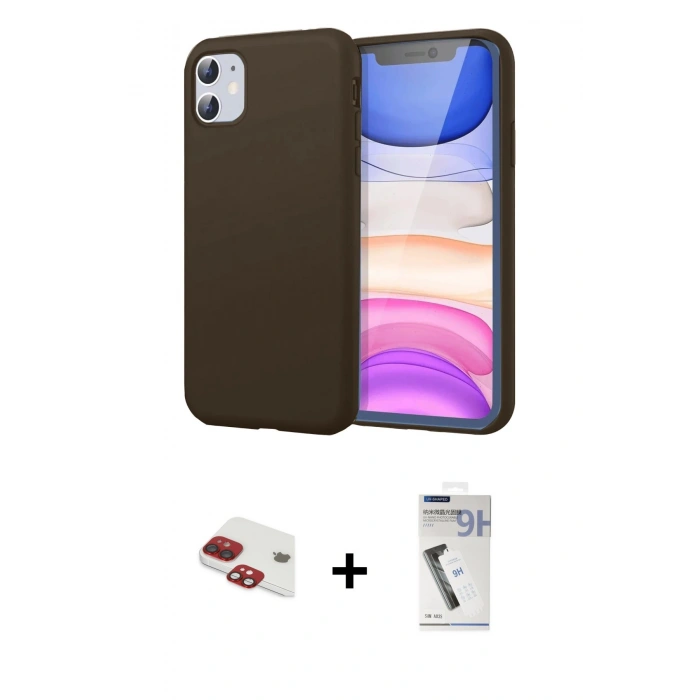 MARSİLYAN™- iPhone 11 Kılıf Kozmos Yansıma Özel Seri - Şeffaf Uv Polymer Nano Ekran Koruyucu + Kırmızı Pers Alüminyum Kamera Lens