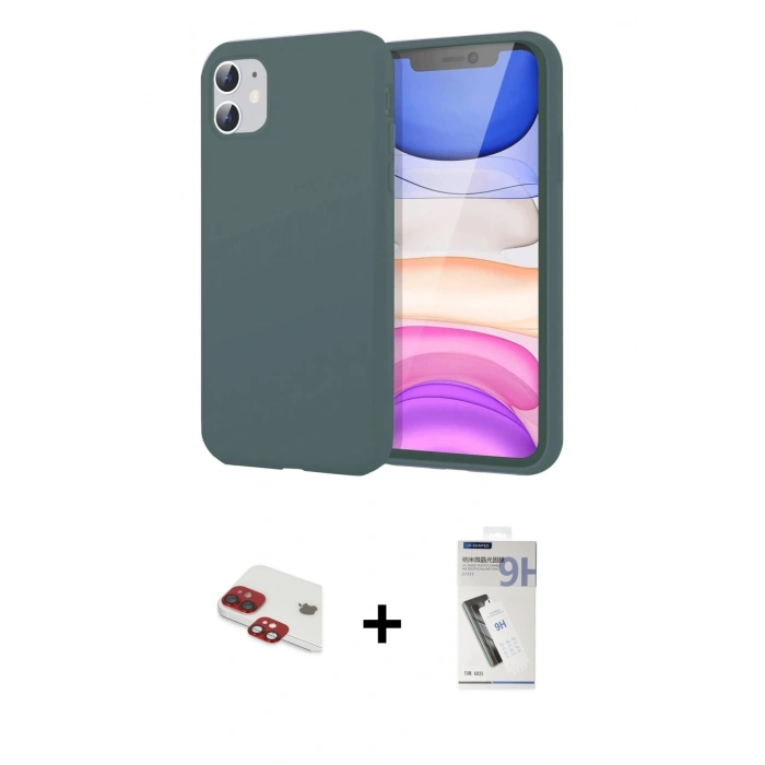 MARSİLYAN™- iPhone 11 Kılıf Kozmos Yansıma Özel Seri - Şeffaf Uv Polymer Nano Ekran Koruyucu + Kırmızı Pers Alüminyum Kamera Lens