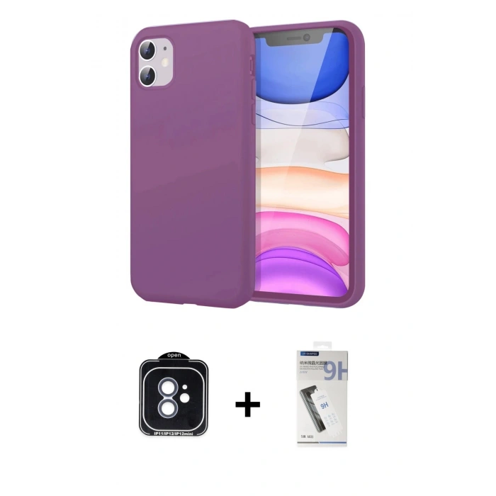 MARSİLYAN™- iPhone 11 Kılıf Kozmos Yansıma Özel Seri - Şeffaf Uv Polymer Nano Ekran Koruyucu + PVD Metal Kamera Lens - MI