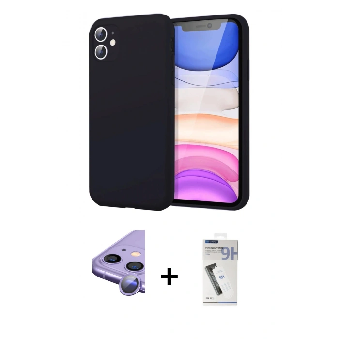 MARSİLYAN™- iPhone 11 Kılıf Kozmos Yansıma Özel Seri - Şeffaf Uv Polymer Nano Ekran Koruyucu + Raze Metal Kamera Lens - MR