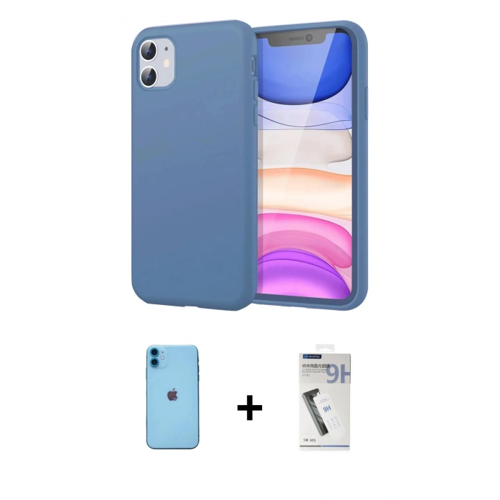 MARSİLYAN™- iPhone 11 Kılıf Kozmos Yansıma Özel Seri - Şeffaf Uv Polymer Nano Ekran Koruyucu + Neon Fosforlu Kamera Lens - MI