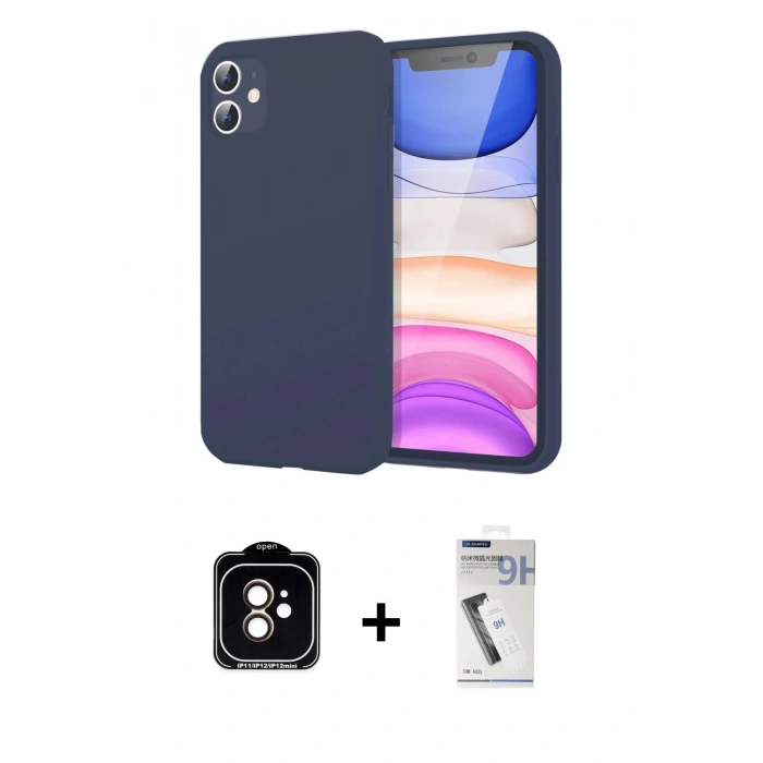 MARSİLYAN™- iPhone 11 Kılıf Kozmos Yansıma Özel Seri - Şeffaf Uv Polymer Nano Ekran Koruyucu + PVD Metal Kamera Lens - TU