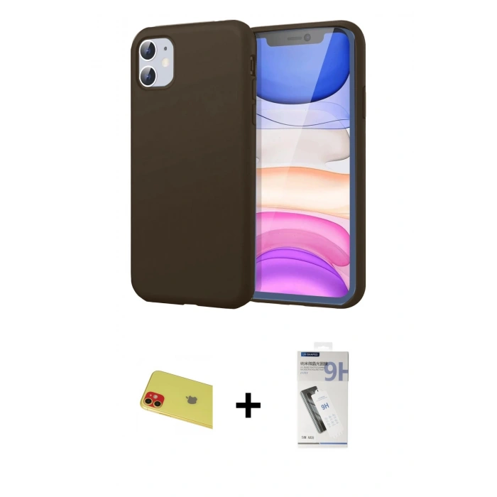 MARSİLYAN™- iPhone 11 Kılıf Kozmos Yansıma Özel Seri - Şeffaf Uv Polymer Nano Ekran Koruyucu + Rainbow Kamera Lens Koruma Cam - KI