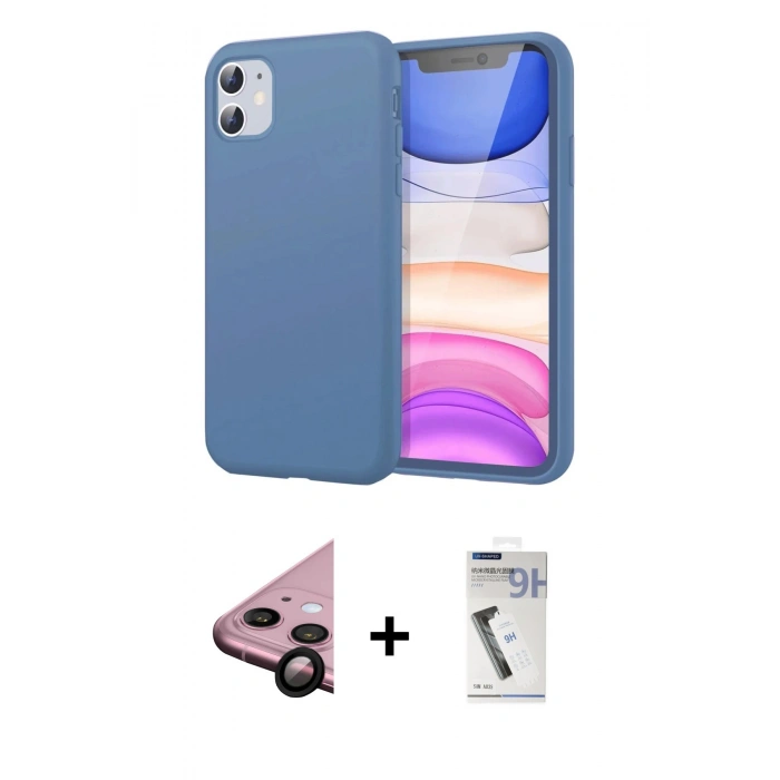 MARSİLYAN™- iPhone 11 Kılıf Kozmos Yansıma Özel Seri - Şeffaf Uv Polymer Nano Ekran Koruyucu + Raze Metal Kamera Lens - SH