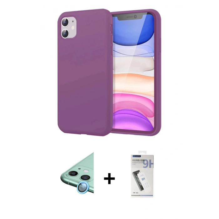 MARSİLYAN™- iPhone 11 Kılıf Kozmos Yansıma Özel Seri - Şeffaf Uv Polymer Nano Ekran Koruyucu + Raze Metal Kamera Lens - MI