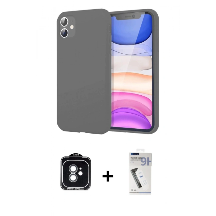 MARSİLYAN™- iPhone 11 Kılıf Kozmos Yansıma Özel Seri - Şeffaf Uv Polymer Nano Ekran Koruyucu + Yeşil PVD Metal Kamera Lens