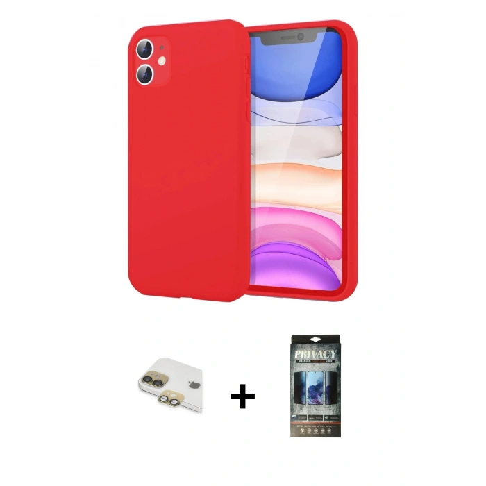 MARSİLYAN™- iPhone 11 Kılıf Kozmos Yansıma Özel Seri - Siyah 34D Hayalet Izgaralı Cam + Pers Alüminyum Kamera Lens - GD