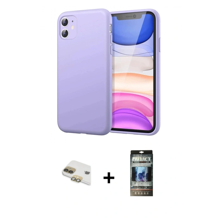 MARSİLYAN™- iPhone 11 Kılıf Kozmos Yansıma Özel Seri - Siyah 34D Hayalet Izgaralı Cam + Pers Alüminyum Kamera Lens - GD