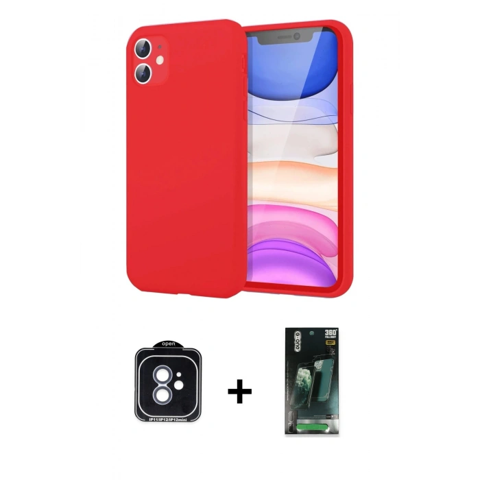 MARSİLYAN™- iPhone 11 Kılıf Kozmos Yansıma Özel Seri - Siyah 360 Mat Full Body Arka Koruyucu + PVD Metal Kamera Lens - MI