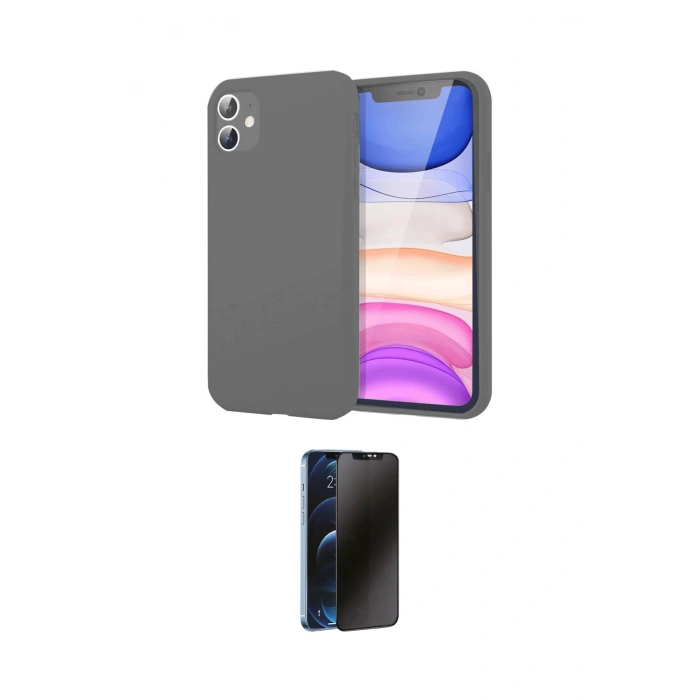 MARSİLYAN™- iPhone 11 Kılıf Kozmos Yansıma Özel Seri - Siyah 3D Antistatik Hayalet Cam Ekran Koruyucu