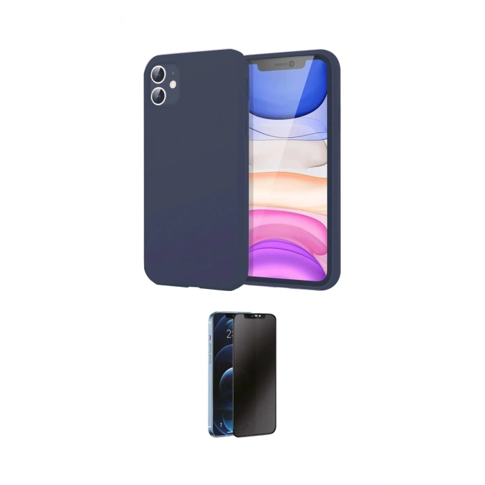 MARSİLYAN™- iPhone 11 Kılıf Kozmos Yansıma Özel Seri - Siyah 3D Antistatik Hayalet Cam Ekran Koruyucu