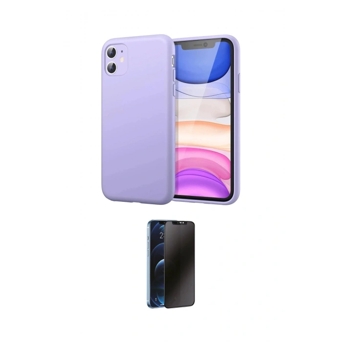 MARSİLYAN™- iPhone 11 Kılıf Kozmos Yansıma Özel Seri - Siyah 3D Antistatik Hayalet Cam Ekran Koruyucu