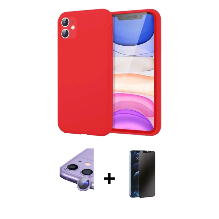 MARSİLYAN™- iPhone 11 Kılıf Kozmos Yansıma Özel Seri - Siyah 3D Antistatik Hayalet Cam Ekran Koruyucu + Raze Metal Kamera Lens - MR