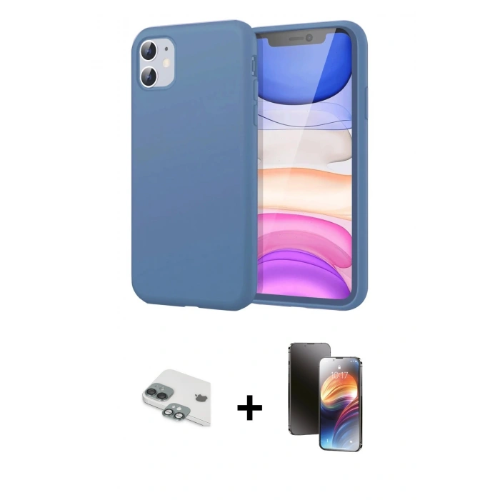 MARSİLYAN™- iPhone 11 Kılıf Kozmos Yansıma Özel Seri - Siyah 3D Antistatik Mat Seramik Nano Ekran Koruyucu + Pers Alüminyum Kamera Lens - YL