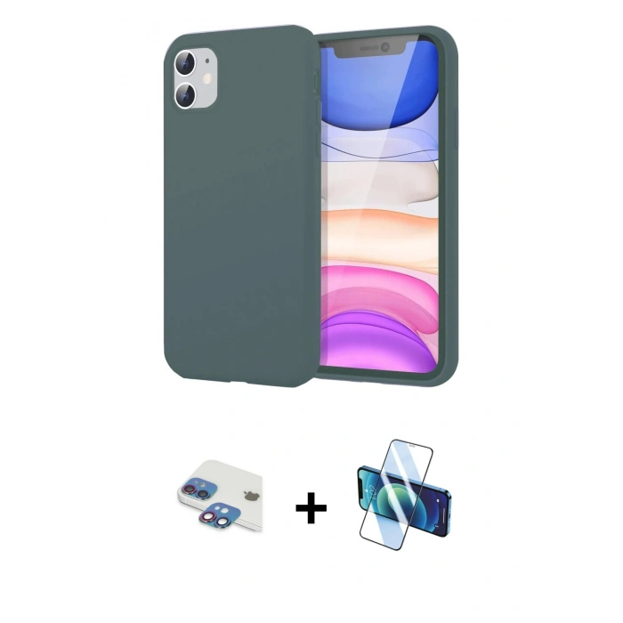 MARSİLYAN™- iPhone 11 Kılıf Kozmos Yansıma Özel Seri - Siyah 3D Antistatik Seramik Nano Ekran Koruyucu + Pers Alüminyum Kamera Lens - GI
