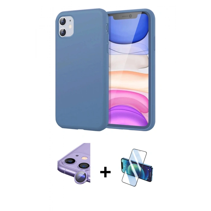 MARSİLYAN™- iPhone 11 Kılıf Kozmos Yansıma Özel Seri - Siyah 3D Antistatik Seramik Nano Ekran Koruyucu + Raze Metal Kamera Lens - MR