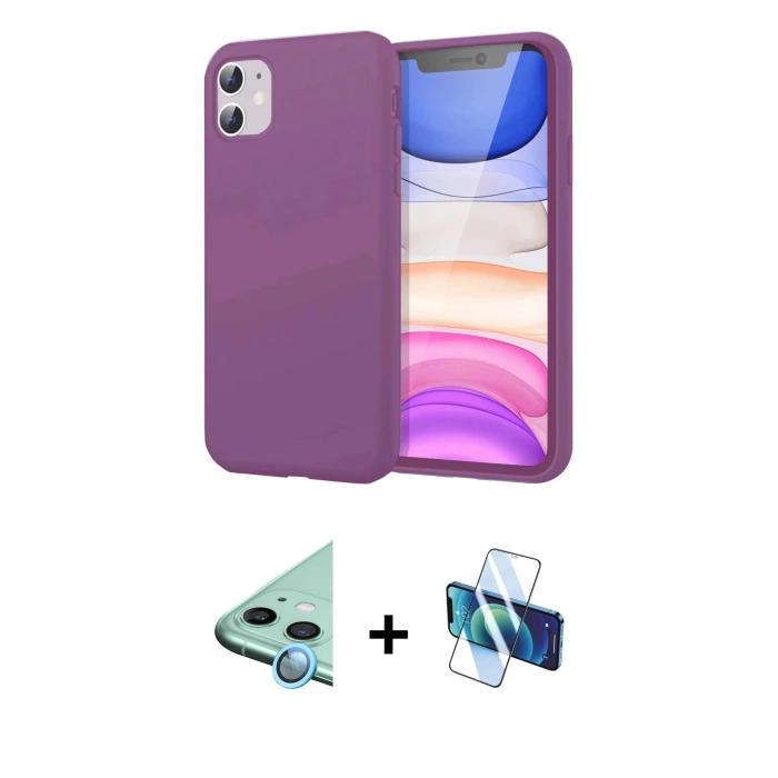 MARSİLYAN™- iPhone 11 Kılıf Kozmos Yansıma Özel Seri - Siyah 3D Antistatik Seramik Nano Ekran Koruyucu + Raze Metal Kamera Lens - MI