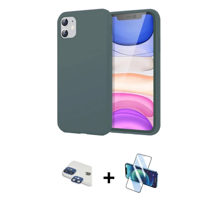 MARSİLYAN™- iPhone 11 Kılıf Kozmos Yansıma Özel Seri - Siyah 3D Antistatik Seramik Nano Ekran Koruyucu + Pers Alüminyum Kamera Lens - LT