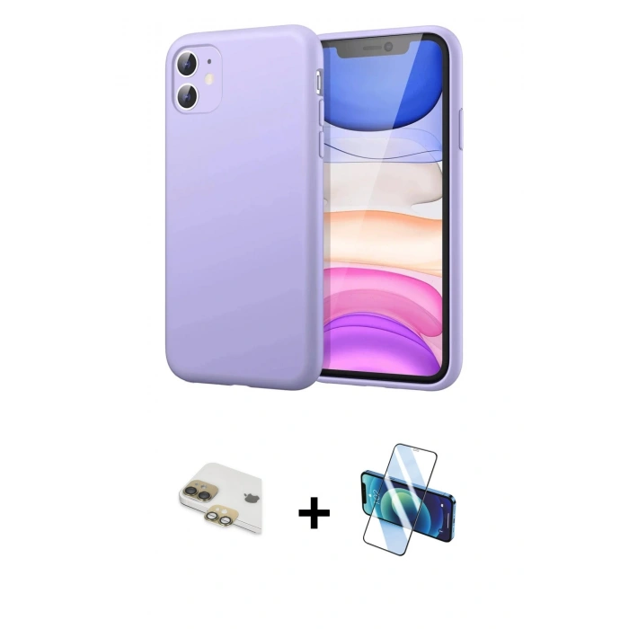MARSİLYAN™- iPhone 11 Kılıf Kozmos Yansıma Özel Seri - Siyah 3D Antistatik Seramik Nano Ekran Koruyucu + Pers Alüminyum Kamera Lens - GD