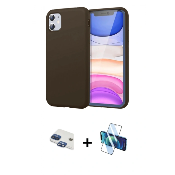 MARSİLYAN™- iPhone 11 Kılıf Kozmos Yansıma Özel Seri - Siyah 3D Antistatik Seramik Nano Ekran Koruyucu + Pers Alüminyum Kamera Lens - LT