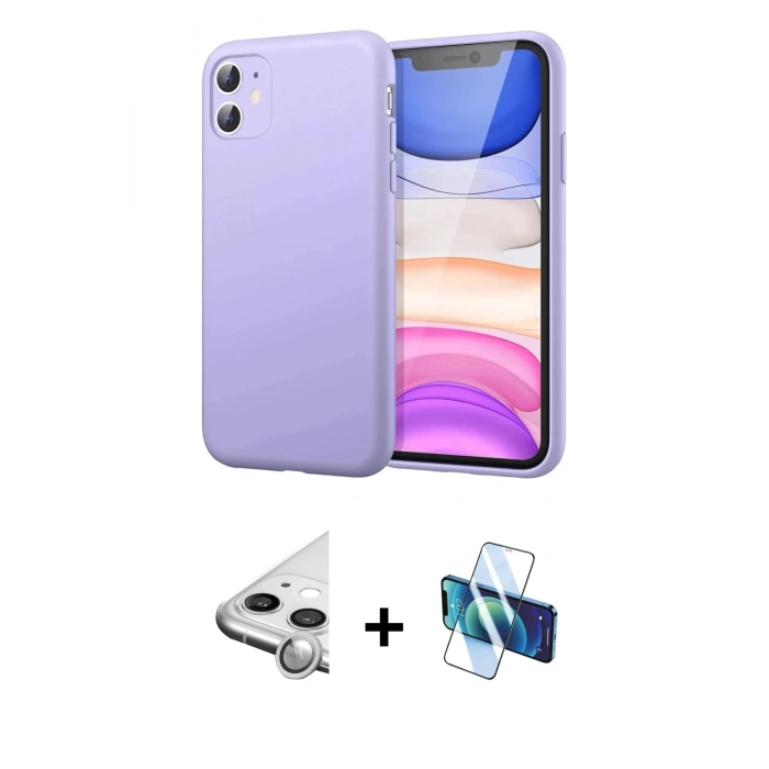 MARSİLYAN™- iPhone 11 Kılıf Kozmos Yansıma Özel Seri - Siyah 3D Antistatik Seramik Nano Ekran Koruyucu + Raze Metal Kamera Lens - GS