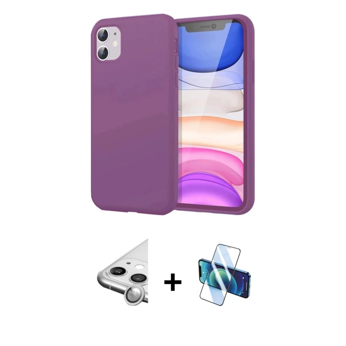 MARSİLYAN™- iPhone 11 Kılıf Kozmos Yansıma Özel Seri - Siyah 3D Antistatik Seramik Nano Ekran Koruyucu + Raze Metal Kamera Lens - GS
