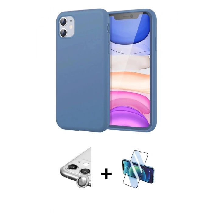 MARSİLYAN™- iPhone 11 Kılıf Kozmos Yansıma Özel Seri - Siyah 3D Antistatik Seramik Nano Ekran Koruyucu + Raze Metal Kamera Lens - GS