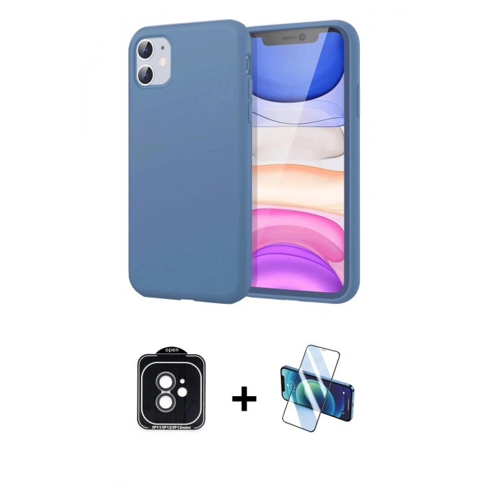 MARSİLYAN™- iPhone 11 Kılıf Kozmos Yansıma Özel Seri - Siyah 3D Antistatik Seramik Nano Ekran Koruyucu + PVD Metal Kamera Lens - SH
