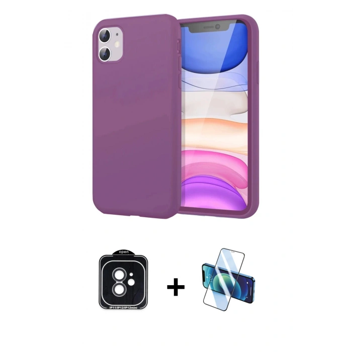 MARSİLYAN™- iPhone 11 Kılıf Kozmos Yansıma Özel Seri - Siyah 3D Antistatik Seramik Nano Ekran Koruyucu + PVD Metal Kamera Lens - SH