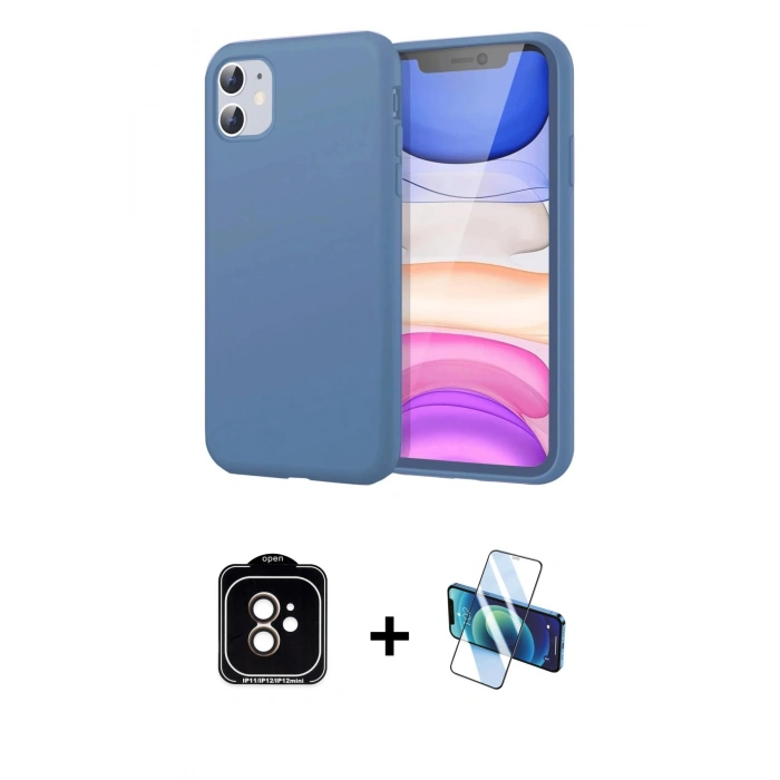 MARSİLYAN™- iPhone 11 Kılıf Kozmos Yansıma Özel Seri - Siyah 3D Antistatik Seramik Nano Ekran Koruyucu + PVD Metal Kamera Lens - TU