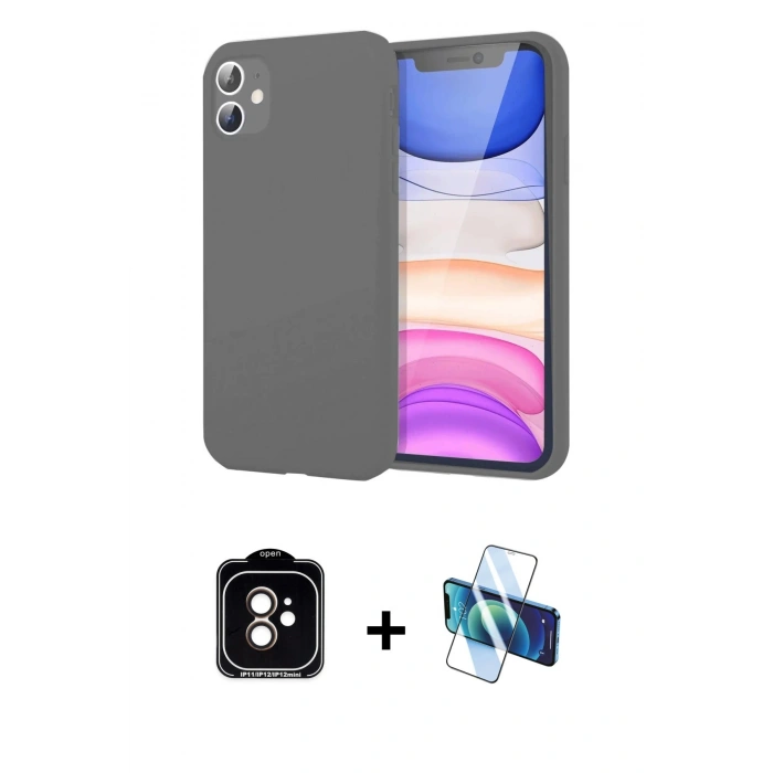 MARSİLYAN™- iPhone 11 Kılıf Kozmos Yansıma Özel Seri - Siyah 3D Antistatik Seramik Nano Ekran Koruyucu + PVD Metal Kamera Lens - TU