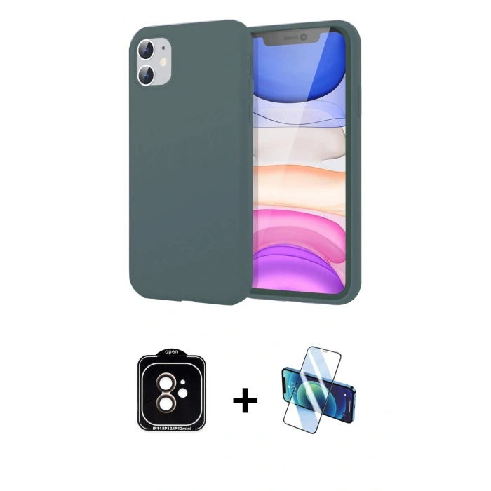 MARSİLYAN™- iPhone 11 Kılıf Kozmos Yansıma Özel Seri - Siyah 3D Antistatik Seramik Nano Ekran Koruyucu + PVD Metal Kamera Lens - TU