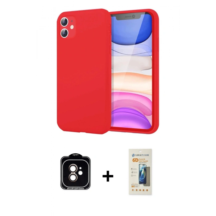 MARSİLYAN™- iPhone 11 Kılıf Kozmos Yansıma Özel Seri - Siyah 6D Mat Seramik Hayalet Nano Ekran Koruyucu + PVD Metal Kamera Lens - TU