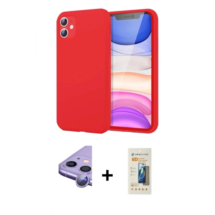 MARSİLYAN™- iPhone 11 Kılıf Kozmos Yansıma Özel Seri - Siyah 6D Mat Seramik Hayalet Nano Ekran Koruyucu + Raze Metal Kamera Lens - MR