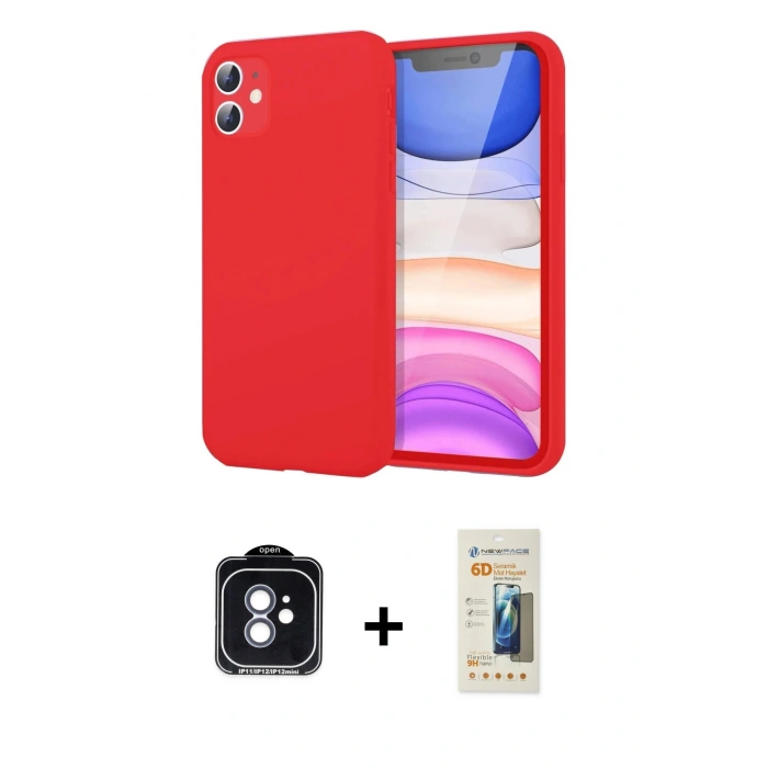 MARSİLYAN™- iPhone 11 Kılıf Kozmos Yansıma Özel Seri - Siyah 6D Mat Seramik Hayalet Nano Ekran Koruyucu + PVD Metal Kamera Lens - MI