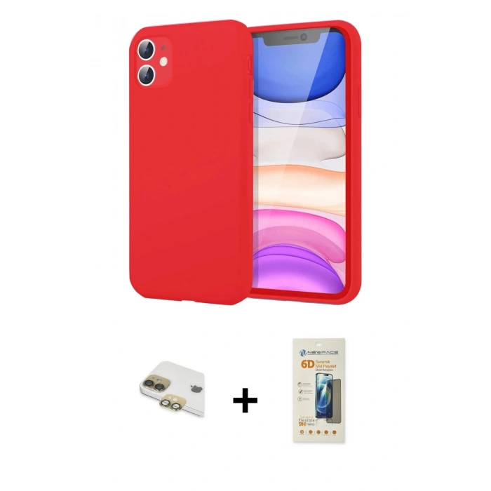 MARSİLYAN™- iPhone 11 Kılıf Kozmos Yansıma Özel Seri - Siyah 6D Mat Seramik Hayalet Nano Ekran Koruyucu + Pers Alüminyum Kamera Lens - GD
