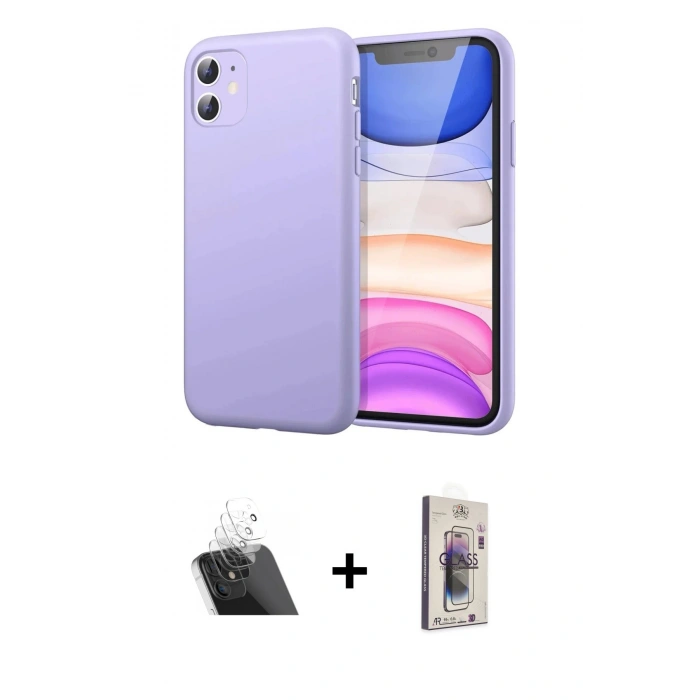 MARSİLYAN™- iPhone 11 Kılıf Kozmos Yansıma Özel Seri - Siyah Bilvis 3D Cam Ekran Koruyucu + Kamera Lens Koruma Cam - SF