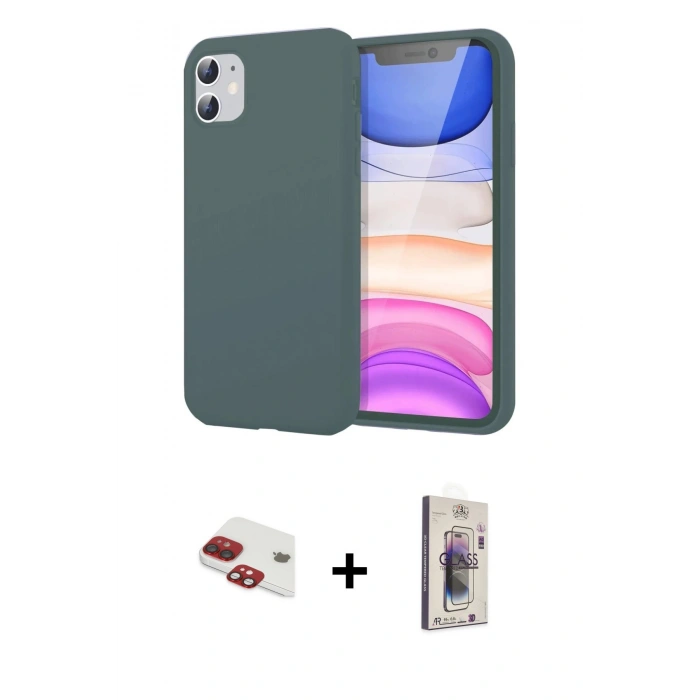 MARSİLYAN™- iPhone 11 Kılıf Kozmos Yansıma Özel Seri - Siyah Bilvis 3D Cam Ekran Koruyucu + Pers Alüminyum Kamera Lens - KI