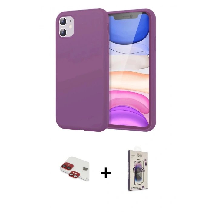 MARSİLYAN™- iPhone 11 Kılıf Kozmos Yansıma Özel Seri - Siyah Bilvis 3D Cam Ekran Koruyucu + Pers Alüminyum Kamera Lens - KI