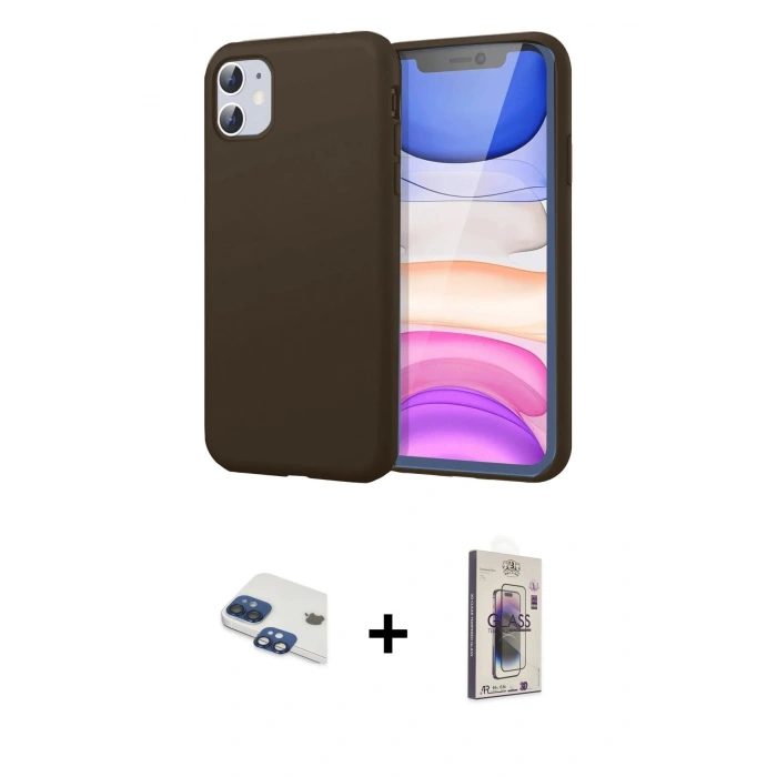 MARSİLYAN™- iPhone 11 Kılıf Kozmos Yansıma Özel Seri - Siyah Bilvis 3D Cam Ekran Koruyucu + Pers Alüminyum Kamera Lens - LT