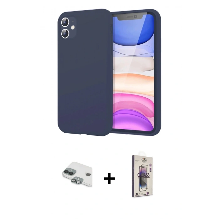 MARSİLYAN™- iPhone 11 Kılıf Kozmos Yansıma Özel Seri - Siyah Bilvis 3D Cam Ekran Koruyucu + Pers Alüminyum Kamera Lens - YL