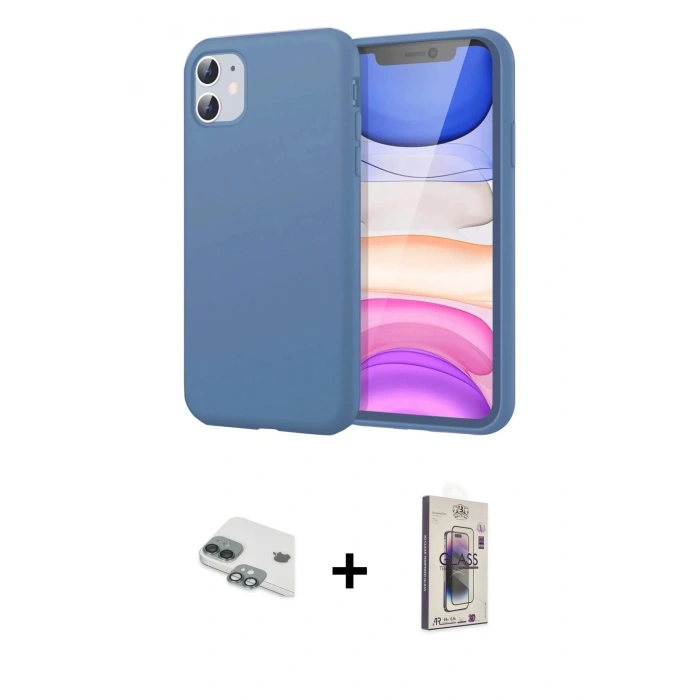MARSİLYAN™- iPhone 11 Kılıf Kozmos Yansıma Özel Seri - Siyah Bilvis 3D Cam Ekran Koruyucu + Pers Alüminyum Kamera Lens - YL