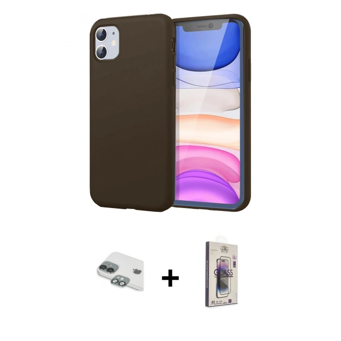 MARSİLYAN™- iPhone 11 Kılıf Kozmos Yansıma Özel Seri - Siyah Bilvis 3D Cam Ekran Koruyucu + Pers Alüminyum Kamera Lens - YL
