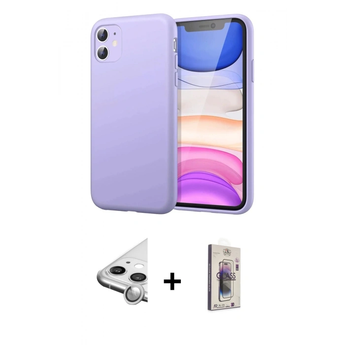 MARSİLYAN™- iPhone 11 Kılıf Kozmos Yansıma Özel Seri - Siyah Bilvis 3D Cam Ekran Koruyucu + Raze Metal Kamera Lens - GS